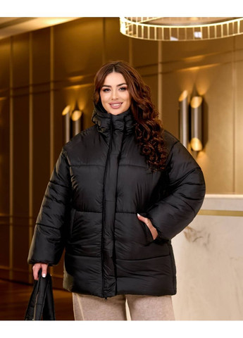Чорна демісезонна куртка жіноча тепла Style Point