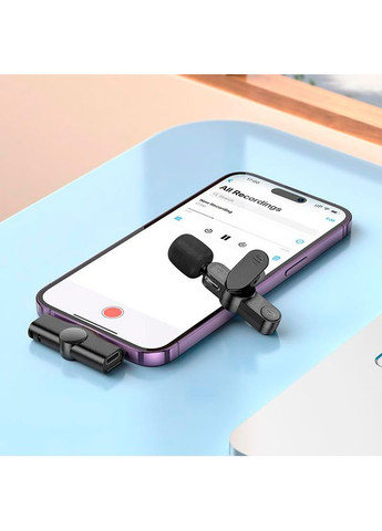 Мікрофон-петличка BFK12 Trophy Lavalier Wireless Digital Microphone for Lightning Black (6941991106385) Borofone (327008146)