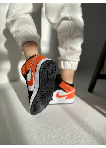 КРОСІВКИ ЖІНОЧІ NIKE AIR JORDAN 1 RETRO MID BLACK ORANGE WHITE НАЙК АІР ДЖОРДАН No Brand чорні демісезони (367168745)