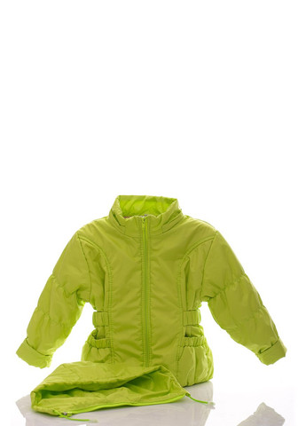 Зелена демісезонна куртка на флісі для дівчинки під гумку салатову 86 см (28544) BABYKROHA