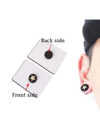 Модні сережки магнітні кліпси з малюнком зірка плаги-обманки сережки магніт чоловічі на одне вухо No Brand (338228682)
