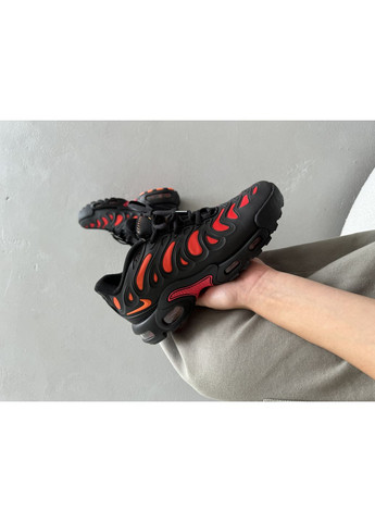 Черные демисезонные кроссовки мужские nike air max plus drift red / black найк аир макс тн плюс No Brand