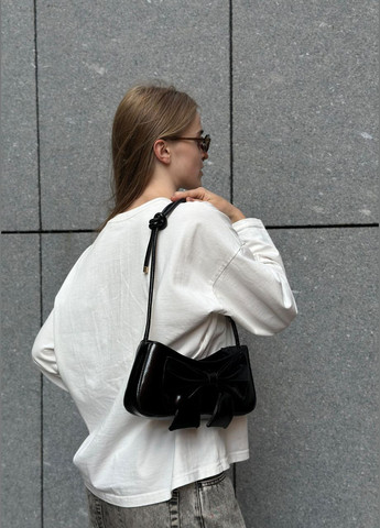 Женская черная сумка 3212 багет No Brand (303322987)