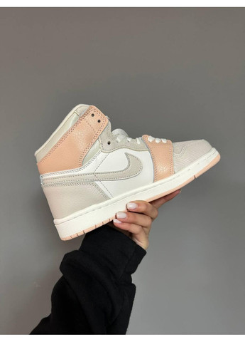 КРОСІВКИ ЖІНОЧІ NIKE AIR JORDAN 1 HIGH BEIGE GREY НАЙК АІР ДЖОРДАН No Brand сірі зими (369389368)