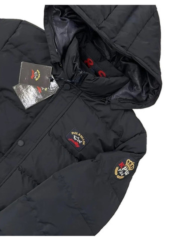 Черная зимняя куртка пуховик зимняя мужская Paul & Shark CLASSIC LOGO