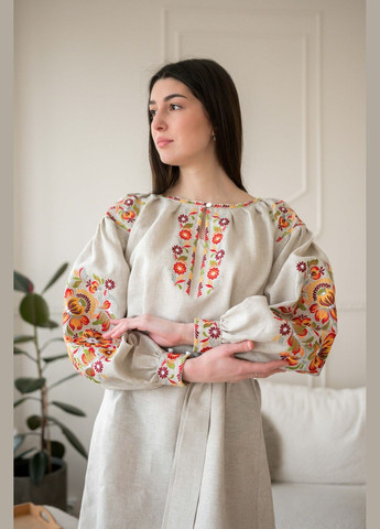 Сіра плаття Vyshyvanka льон (299339651)