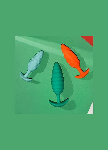 Анальна пробка з вібрацією, рельєфна TEXTURE PLUG TWIST, зелена B-Vibe (306440828)