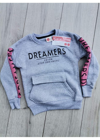 Сірий демісезонний дитячий теплий спортивний костюм (на байці) для 5,7 років Kids