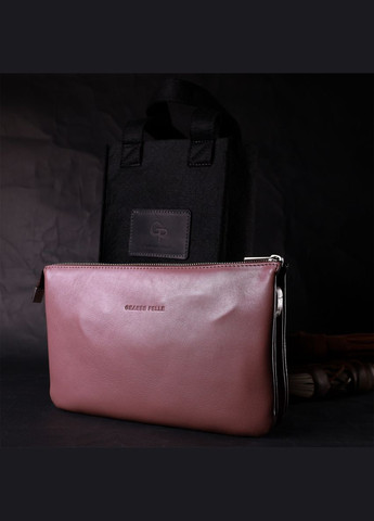 Жіночий клатч шкіряний 11634 Пудровий Grande Pelle (302008237)