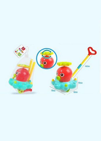 Детская игрушка-каталка "Осьминог" A0365 с ручкой для детей No Brand (318677846)