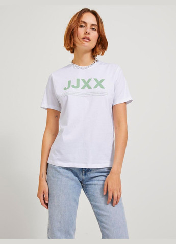Біла футболка basic,білий з принтом зелений,jjxx Jack & Jones