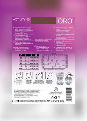 Колготки женские ACTIVITY 40 DEN bronze 7/8 ORO (302211702)