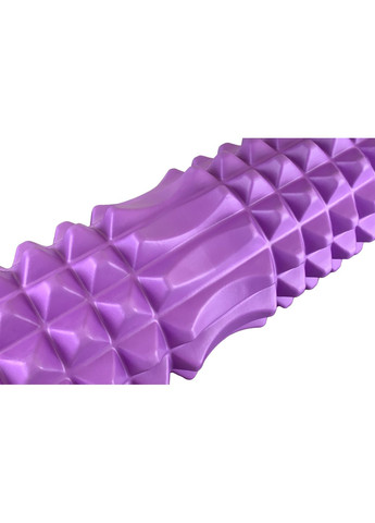 Масажний ролик Grid Roller 33 см v.1.2 із заглушками з обох сторін (фіолетовий) EasyFit (365549644)