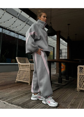 Костюм з теплої віскозної тринитки,з лампасами,кофта та штани з затяжками Україна (366991766)