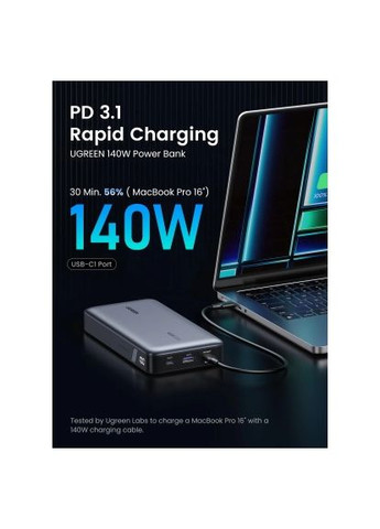 Концентратор CM512 gray (45000) Ugreen USB-C to HDMI + 2xUSB 3.2 + USB-C 3.2 + RJ45 + PD (368564080)