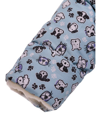 Чоловічок на хутрі для хлопчика з принтом Тварин блакитний 74 см (50751) BABYKROHA (297199363)