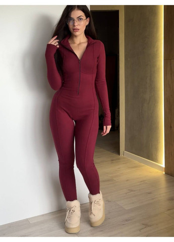 Комбінезон 361 термо,тканина пума,на блискавці з розрізом для пальчика Україна бордовий