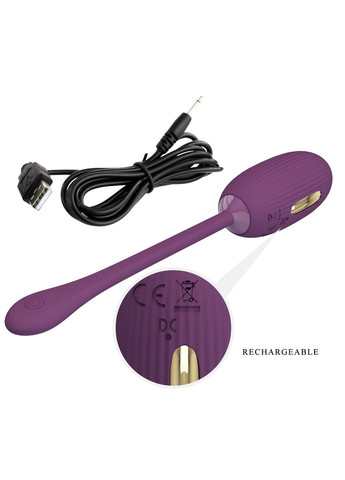 Виброяйцо с электростимуляцией Doreen с приложением, фиолетовое, 3.2 см Pretty Love (361670130)
