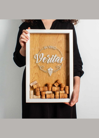 Копілка для винних корків "In vino veritas" (BD-vin-07) white-brown BeriDari (269993088)
