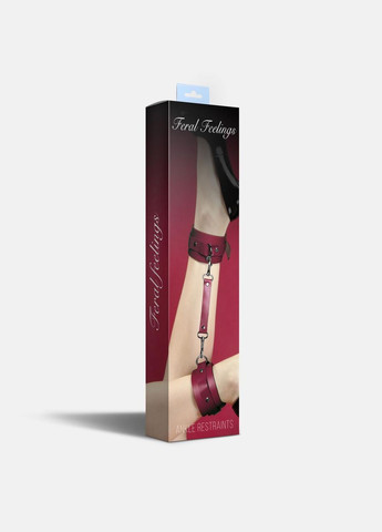 Поножи Feral Feelings — Ankle Restraints, натуральна шкіра, бургунді No Brand (303880726)