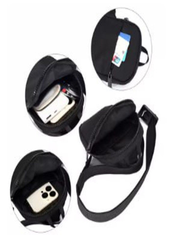 Сумка-месенджер чорна через плече барсетка на плече чорна No Brand (317433180)