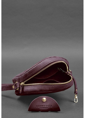 Кожаная круглая женская сумка Бон-Бон бордовая Crazy Horse BlankNote кросс-боди (348359143)