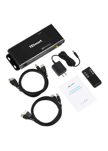 HDMI KVM переключатель TESmart 2х1, 4K 60Hz, управление 2 ПК одной клавиатурой, мышью, дисплеем, звуком, пульт No Brand (339671887)