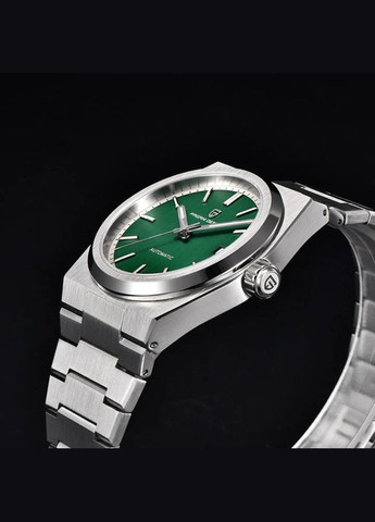 PD-1753 Silver-Green механический с автоподзаводом сasual, классический Pagani Design (342323313)