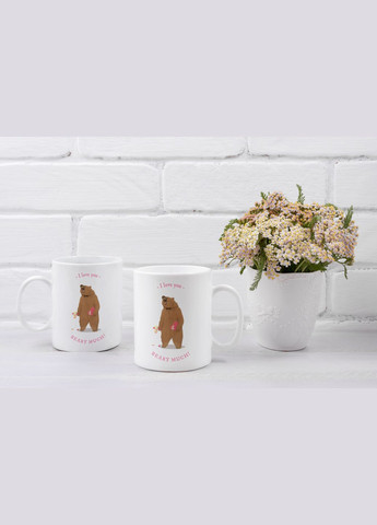Парные чашки кружки Love Медведи для Влюблённых Белая 330 мл Orca (316259495)