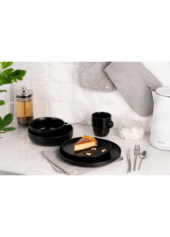 Тарілка супова Trento 21.5 см чорна кераміка AR2921TB Ardesto (335077899)