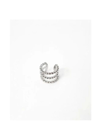 Срібна сережка для пірсингу з фіанітами UMAX (301558182)