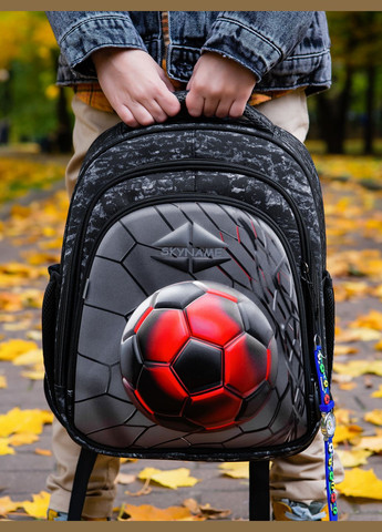 Шкільний рюкзак (ранець) сірий для хлопчика /SkyName з М'ячем 36х30х16 см для початкової школи (5028) Winner (293815069)