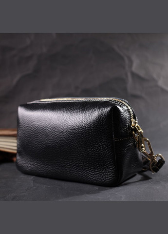 Женская сумка-клатч из натуральной кожи с двумя ремнями Vintage черная (sku_22276) No Brand (329853143)