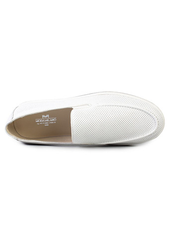 Белые повседневные туфли лоферы мужские бренда 9200468_(3) ModaMilano без шнурков