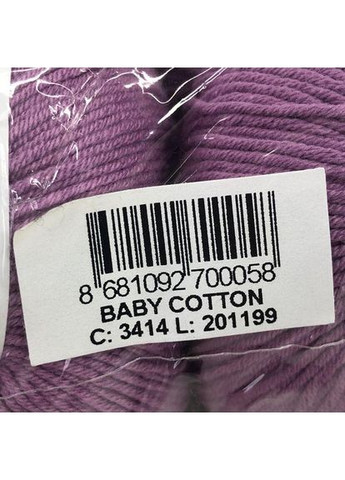 Пряжа Baby Cotton цвет 3414 Лиловый Gazzal (352747062)