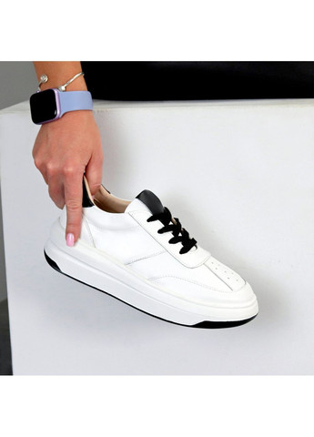 Кросівки жіночі Viego з натуральної шкіри, біло-чорні No Brand білі (361282472)