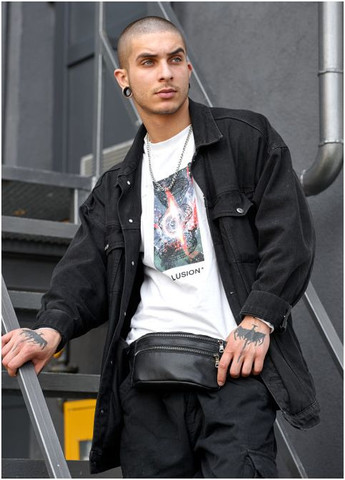 Сумка на пояс кожаная бананка городская водостойкая, универсальная бананка через плечо стильная Sambag (361669193)