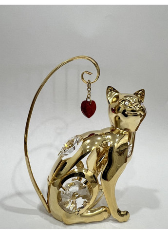 Фигурка со стразами Swarovski Кошка с сердцем 9 см 160282 Crystocraft (365811541)