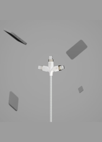 Кабель USB-A - Lightning плетений, силіконовий, з ремінцем на магніті, 1м, Belkin (316391051)