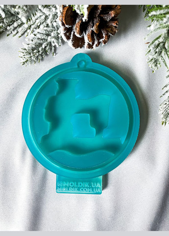 Молд Швейна машинка у колі для новорічних іграшок на ялинку силіконова форма для епоксидної смоли No Brand (370567090)