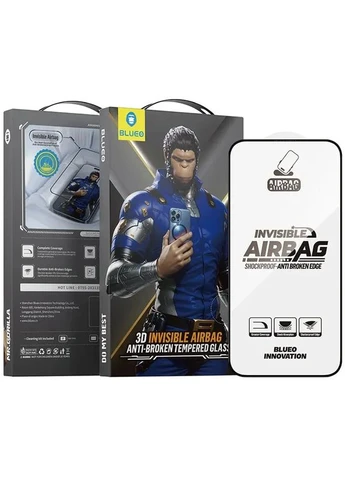 Захисне 3D скло Invisible Airbag для Apple iPhone 14 Pro/15/16 6.1" загартоване чорне No Brand Invisible Airbag для Apple iPhone 14 Pro / 15 / 16 (6.1") (402056194)