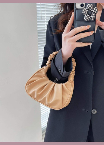 Женская сумка 6072 багет бежевая No Brand (296008164)