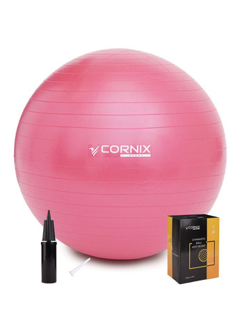 М'яч для фітнесу (фітбол) 55 см AntiBurst Pink Cornix xr-0017 (275334132)