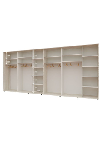 Шафа-купе шестидверна 500*60*210 см Дуб Білений 6 дверей ДСП Стандарт Комфорт Меблі (360473416)