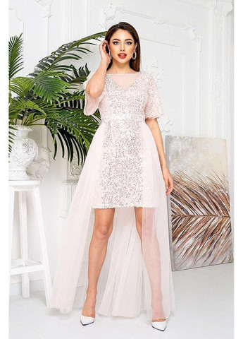 Розовое праздничный, коктейльное коктейльное платье съемная юбка 21033 розовая Tanita-Romario
