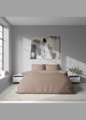 Комплект постільної бавовни Євро 200х215 наволочка 50х70 2шт Беж (П4К-lel-B-1188-03-01) No Brand (316230703)