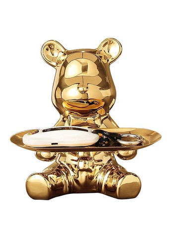 Ведмідь Ключниця скарбничка Золотий з тацею No Brand (295012595)