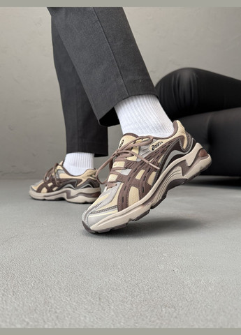 Бежевые демисезонные кроссовки мужские и женские asics gel-preleus beige brown | асикс гель-прелеус бежевые коричневые No Brand