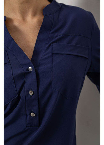 Синяя блуза однотонная, 230r96-1 Ager