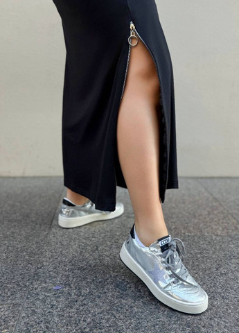 Черное повседневный изысканное повседневное демисезонное макси платье с кожаными вставками и декоративными молниями. Tik-Tak однотонное